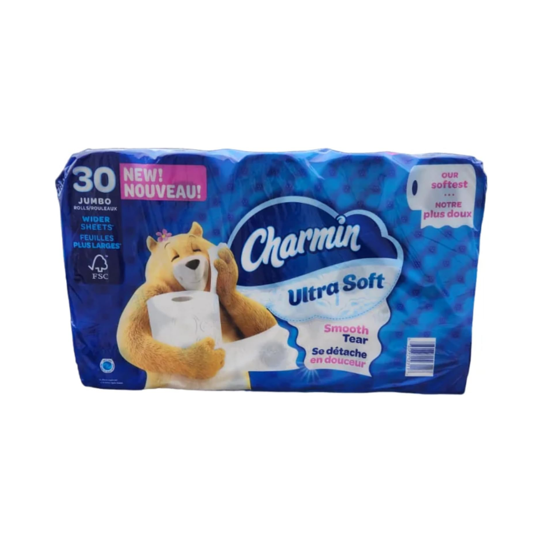 Charmin Ultra Soft Bathroom Tissue Ultra Soft 30 Jumbo Rolls. Our Softest and Most absorbent Jumbo Rolls 2-Ply 30 Rolls