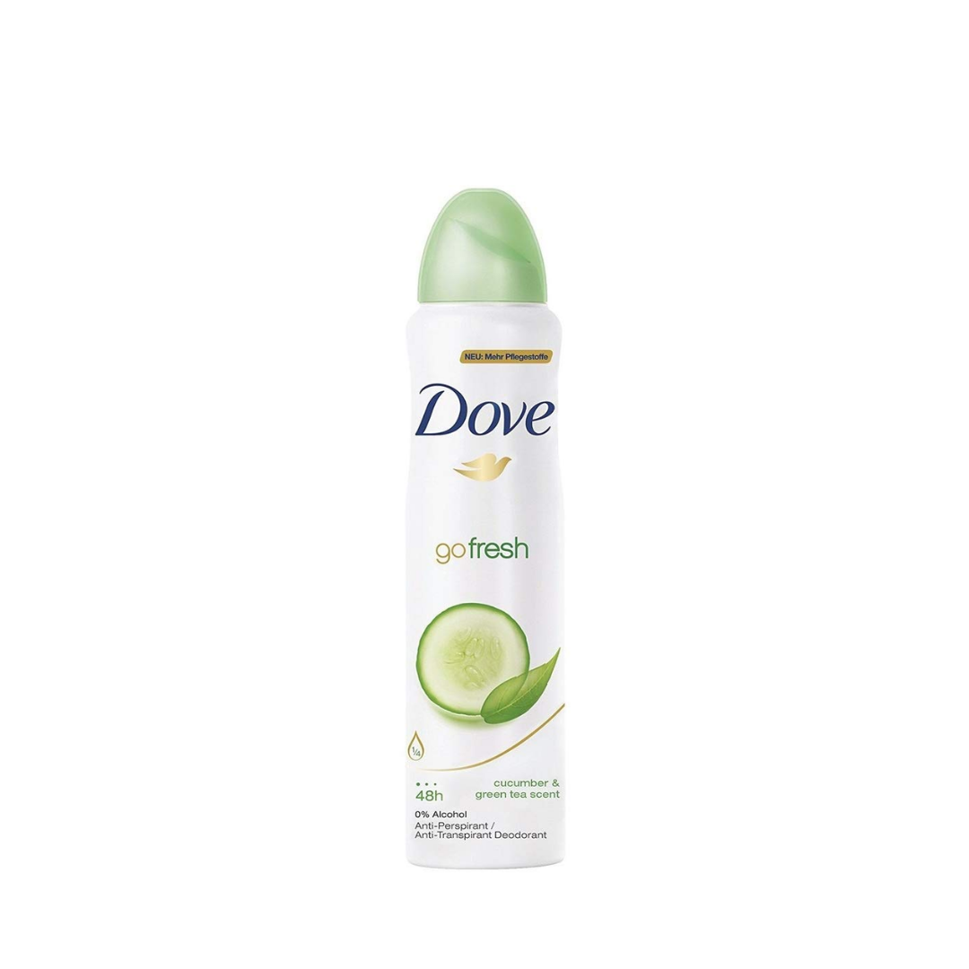 Dove Anti-Perspirant Deodorant Spray, Cucumber & Green Tea, Dry 48 Hour Protection 150 Ml (Pack of 6)