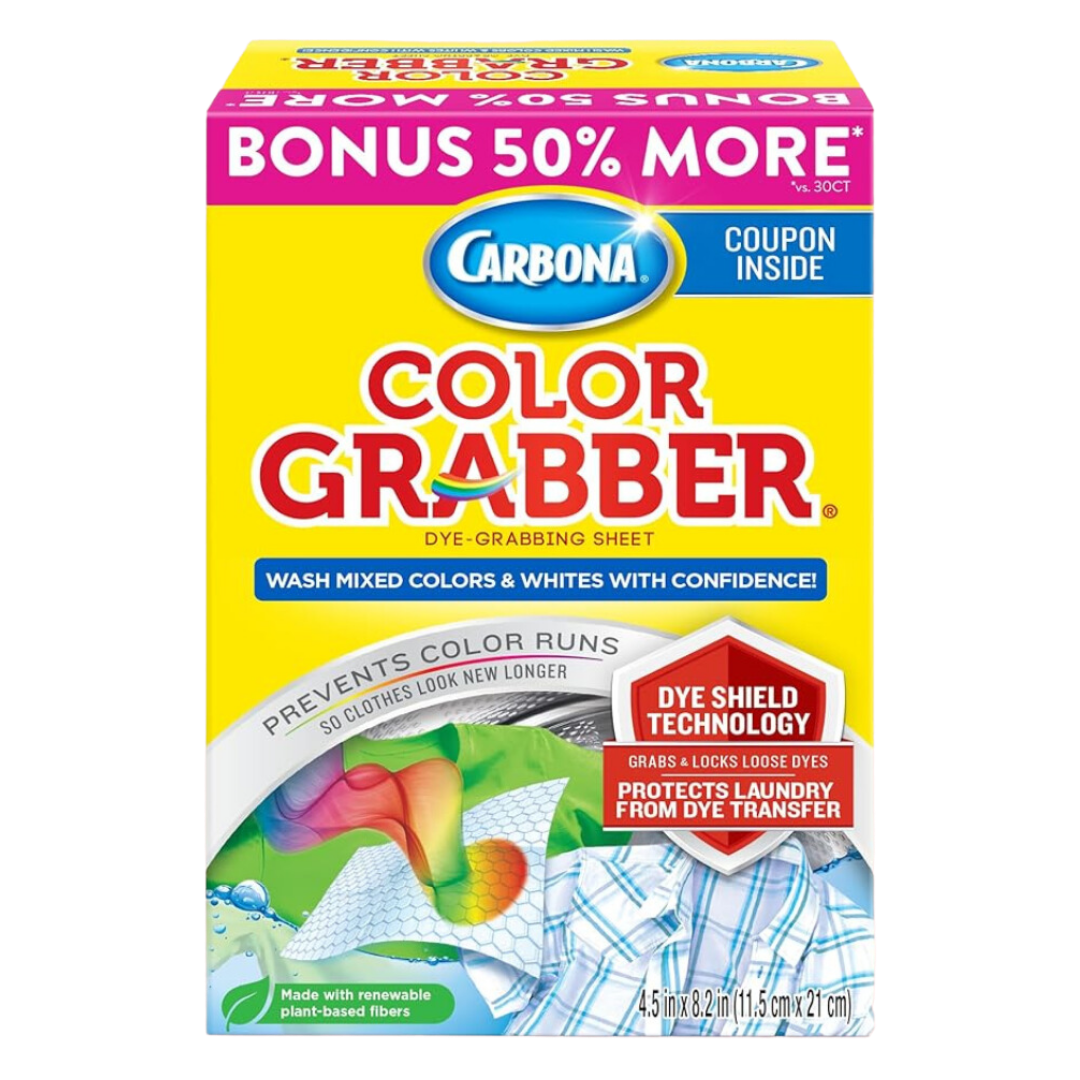 Carbona Color Grabber™ | Protects Laundry From Color Runs or Bleeds | Mix Whites & Colors | In-Wash Dye Grabbing Sheets | 45 Count Box