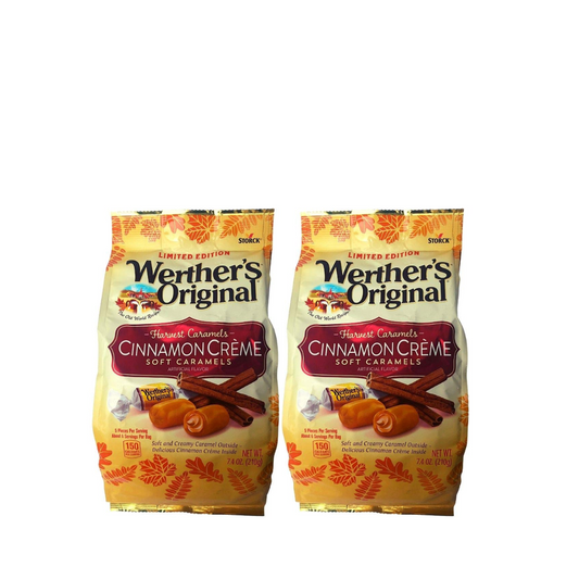 Werthers Original Harvest Caramels Limited Edition Cinnamon Creme Soft Caramels 7.4 Oz (Pack of 2)