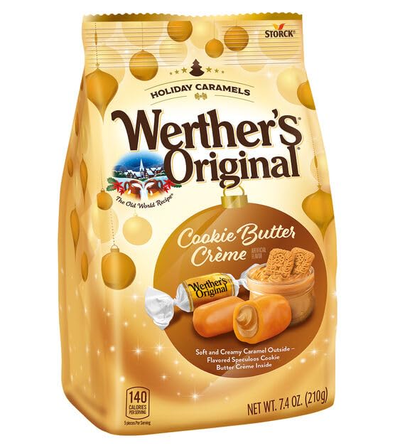Werther's Original - Cookie Butter Creme - 7.4 oz Bags - Pack of 2 - Great around the Holiday Season or Anytime - Share the Amazing Taste with Friends and Family