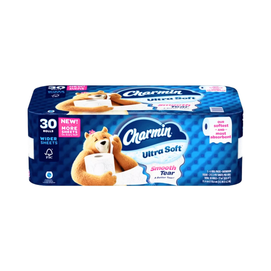 Charmin Ultra Soft Bathroom Tissue Ultra Soft 30 Jumbo Rolls. Our Softest and Most absorbent Jumbo Rolls 2-Ply 30 Rolls
