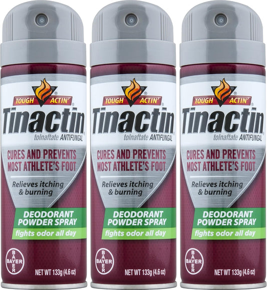 Tinactin Antifungal Deodorant Powder Spray, 4.6 oz - Pack of 3
